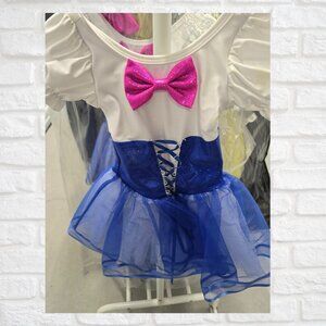 Blue and White Ballet Recital Costume (6 Years) – Leotard with Corset Tutu & bow